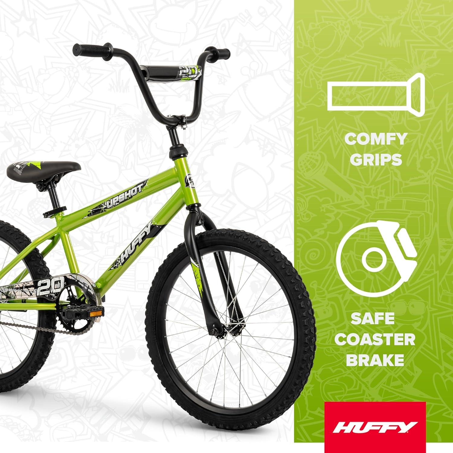 image:imageHuffy Upshot 121620 Inch Boys Bike for Kids Multiple Color Options Available Removable Training Wheels BMX Design Designed for Growth Durable Construction EZ Build AssemblyLime Green