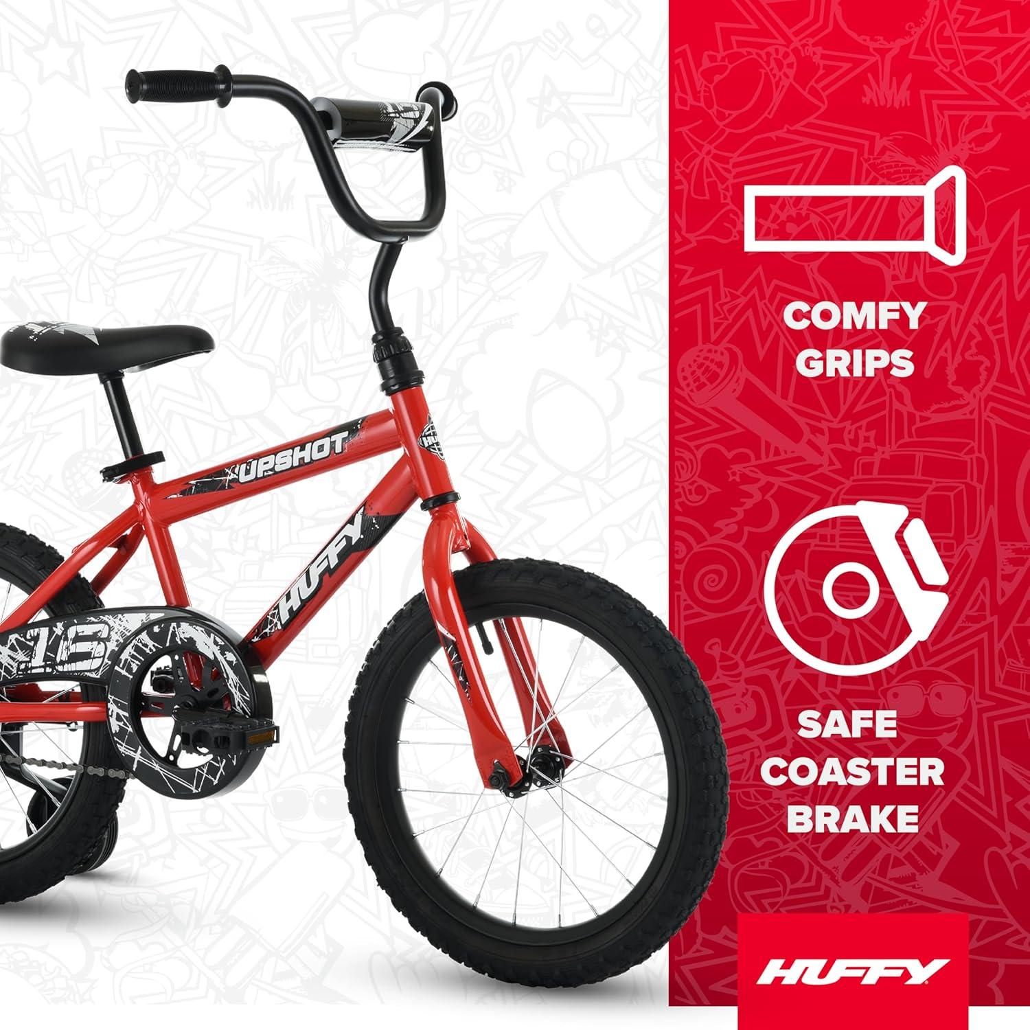 image:imageHuffy Upshot 121620 Inch Boys Bike for Kids Multiple Color Options Available Removable Training Wheels BMX Design Designed for Growth Durable Construction EZ Build AssemblyRed
