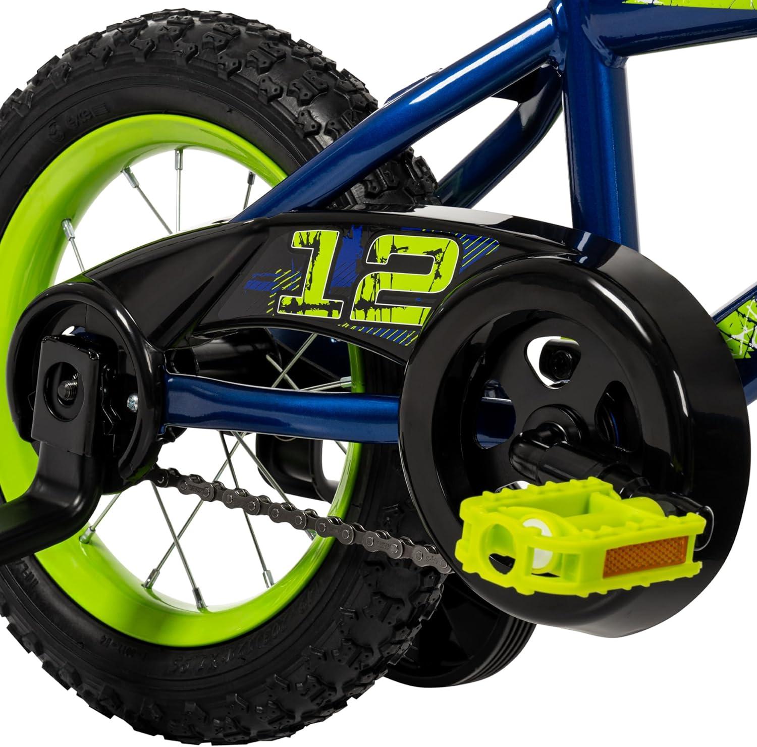 image:imageHuffy Upshot 121620 Inch Boys Bike for Kids Multiple Color Options Available Removable Training Wheels BMX Design Designed for Growth Durable Construction EZ Build AssemblyBlue