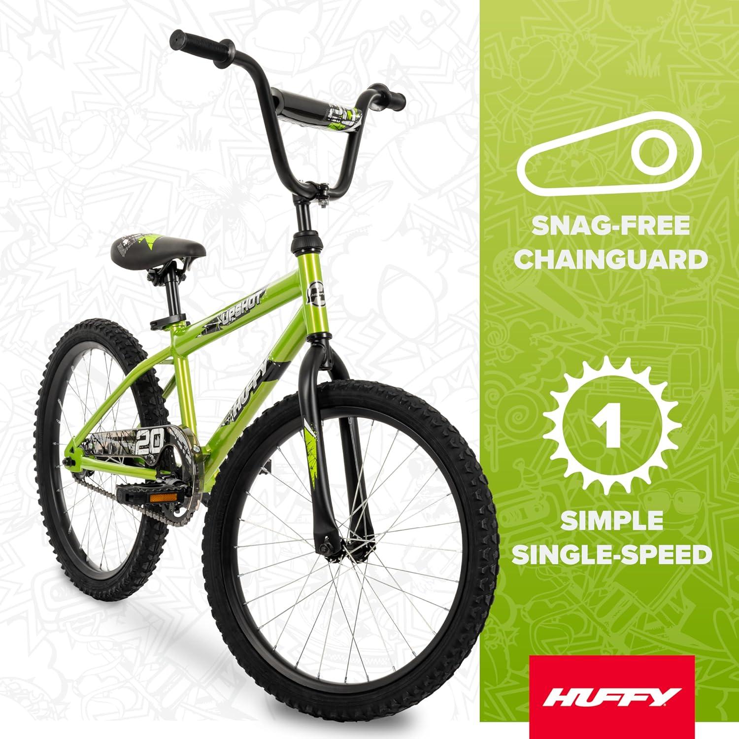 image:imageHuffy Upshot 121620 Inch Boys Bike for Kids Multiple Color Options Available Removable Training Wheels BMX Design Designed for Growth Durable Construction EZ Build AssemblyLime Green