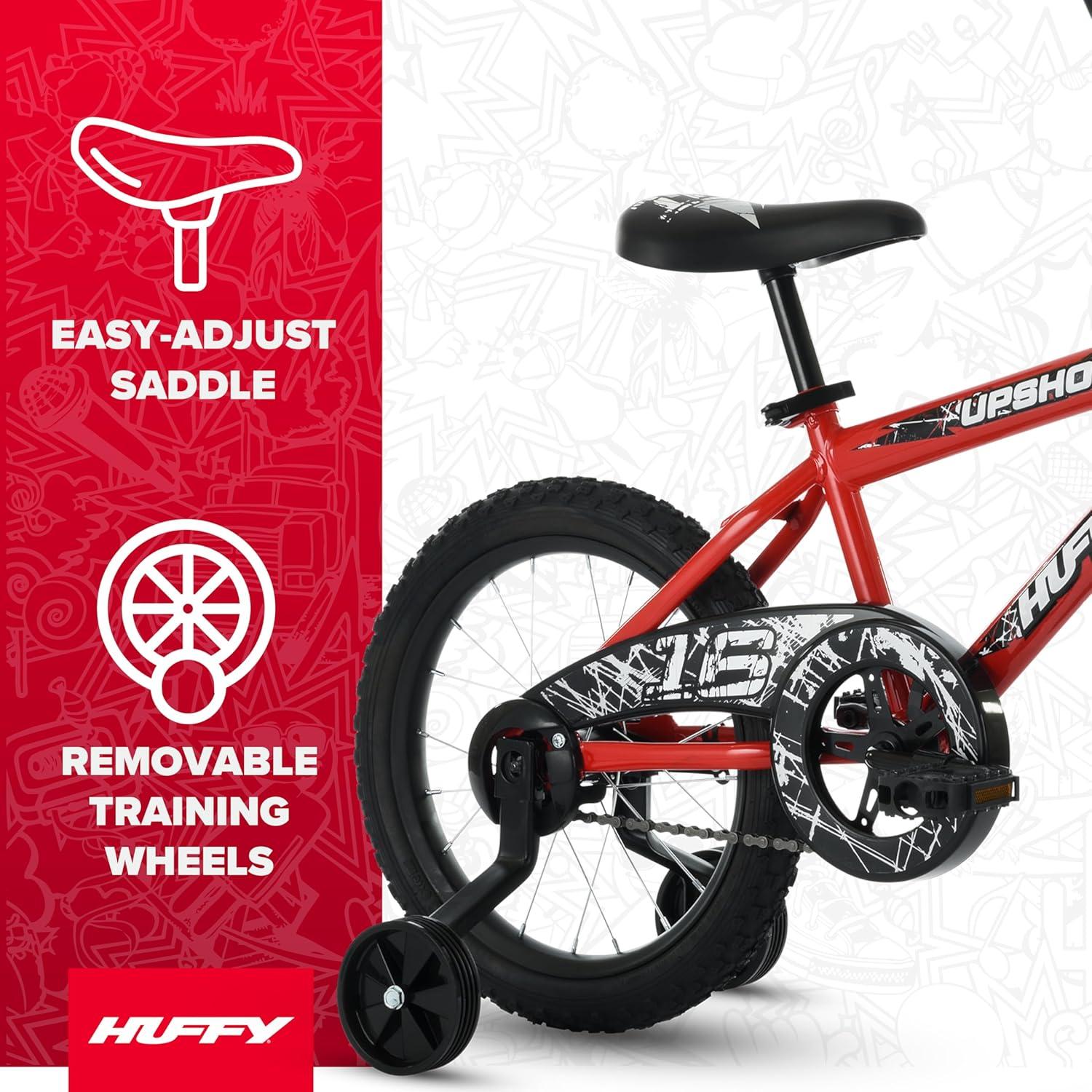 image:imageHuffy Upshot 121620 Inch Boys Bike for Kids Multiple Color Options Available Removable Training Wheels BMX Design Designed for Growth Durable Construction EZ Build AssemblyRed
