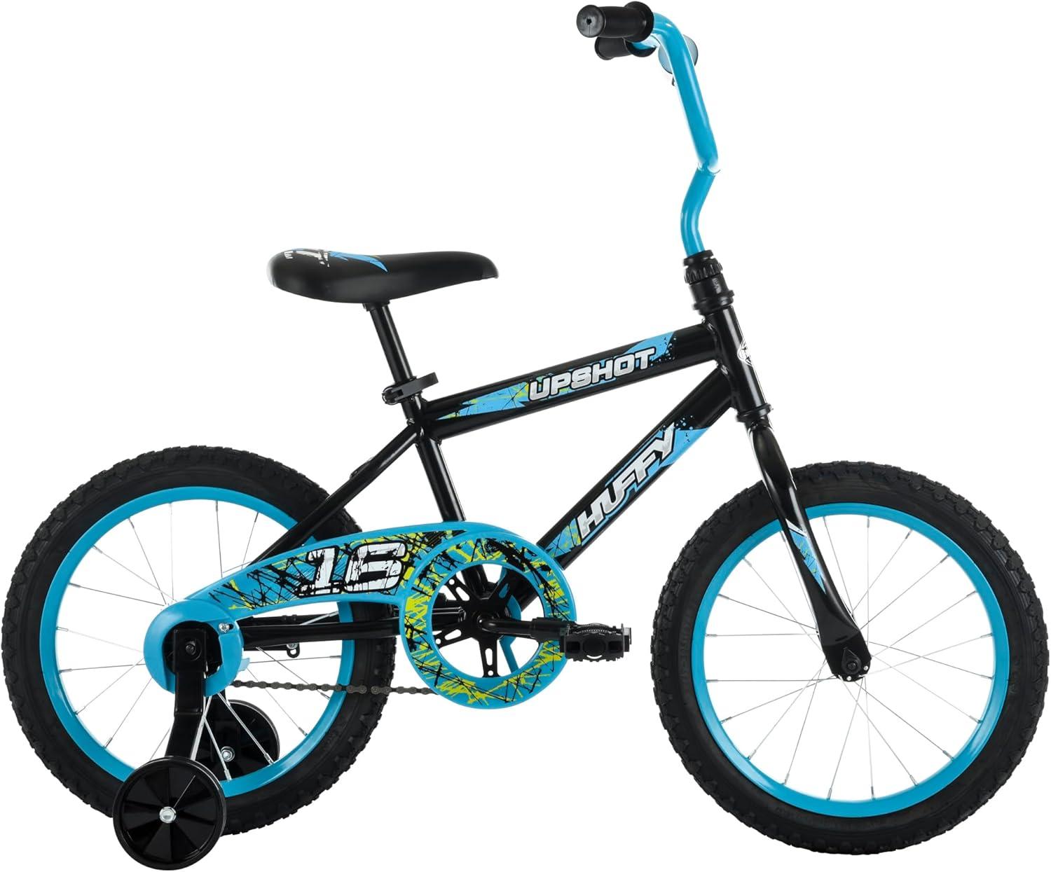 image:imageHuffy Upshot 121620 Inch Boys Bike for Kids Multiple Color Options Available Removable Training Wheels BMX Design Designed for Growth Durable Construction EZ Build AssemblyBlack