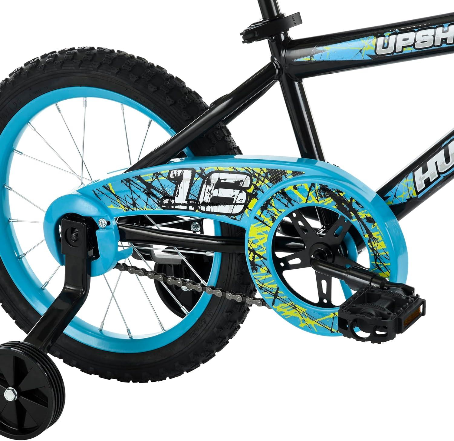image:imageHuffy Upshot 121620 Inch Boys Bike for Kids Multiple Color Options Available Removable Training Wheels BMX Design Designed for Growth Durable Construction EZ Build AssemblyBlack