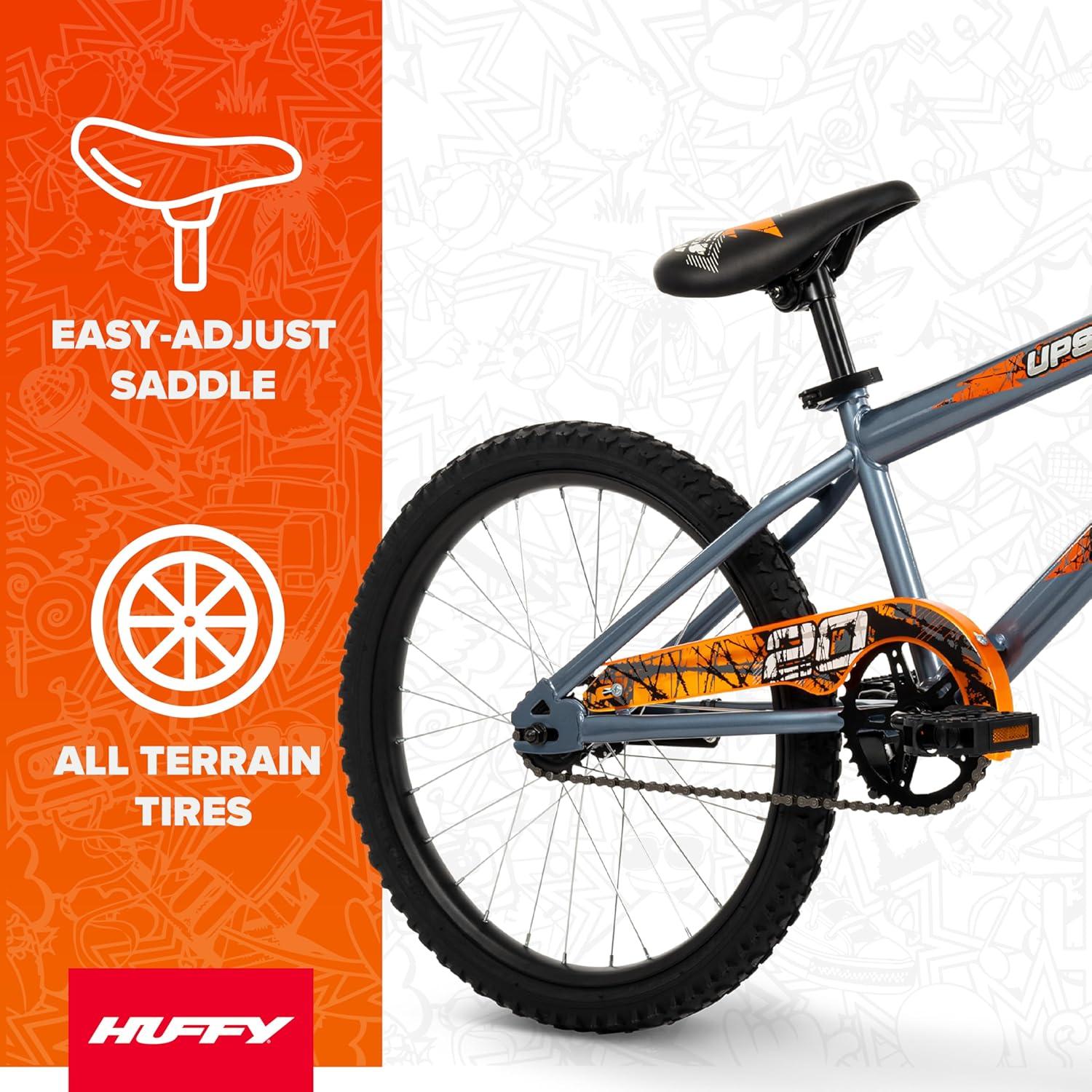 image:imageHuffy Upshot 121620 Inch Boys Bike for Kids Multiple Color Options Available Removable Training Wheels BMX Design Designed for Growth Durable Construction EZ Build AssemblyGray