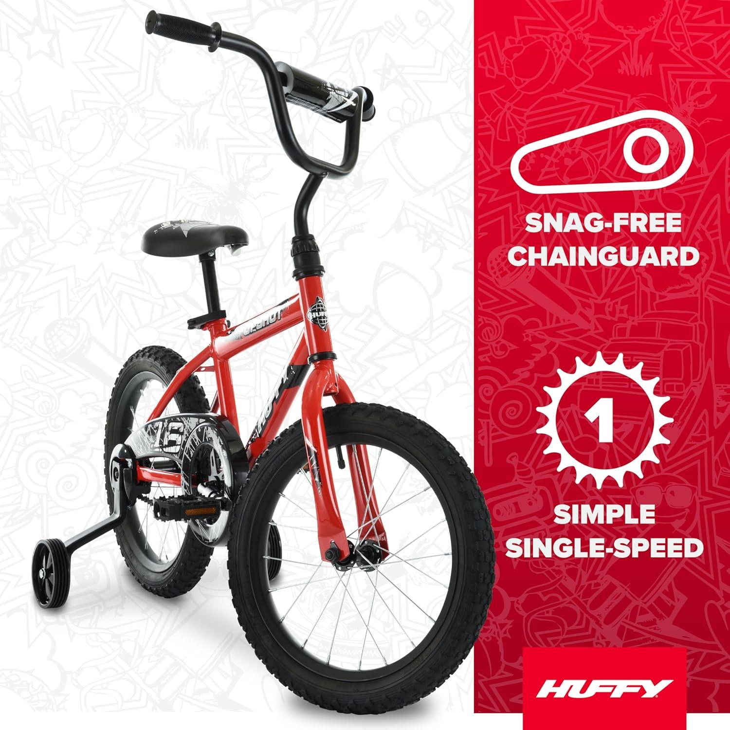 image:imageHuffy Upshot 121620 Inch Boys Bike for Kids Multiple Color Options Available Removable Training Wheels BMX Design Designed for Growth Durable Construction EZ Build AssemblyRed