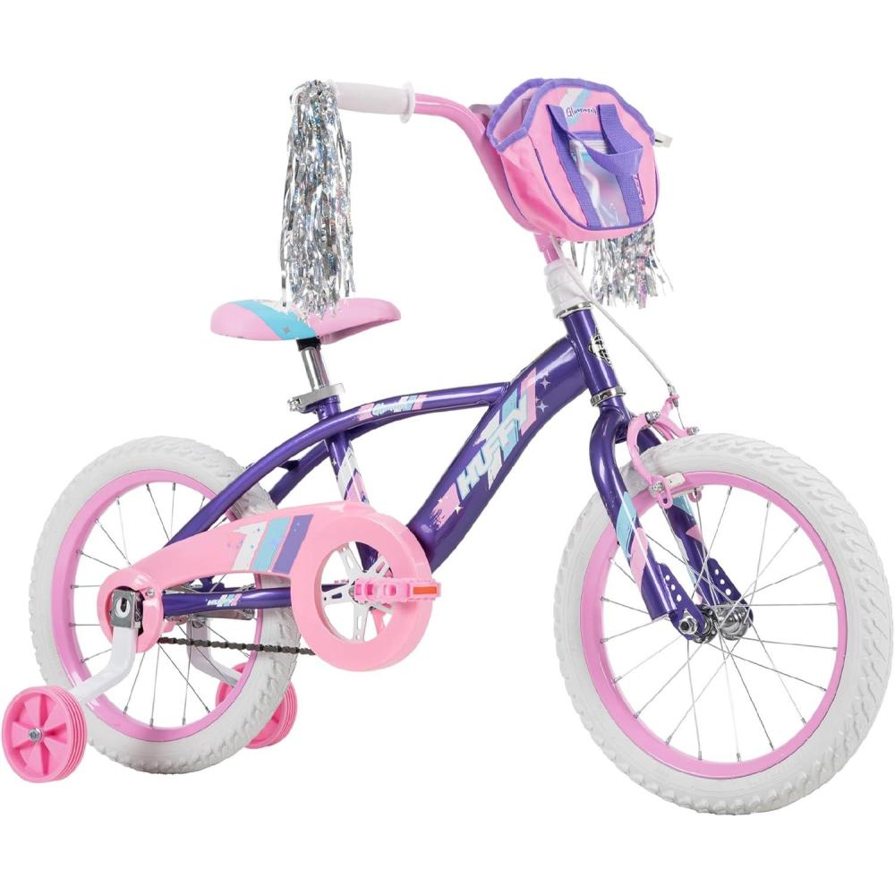 image:imageHuffy Kids 1216 Inch Bikes Multiple Color Options Available Ideal for Ages 3 Years Old EZ Build Assembly Removable Training Wheels Chain Guard for Safety Fun and Playful DesignsAmethyst