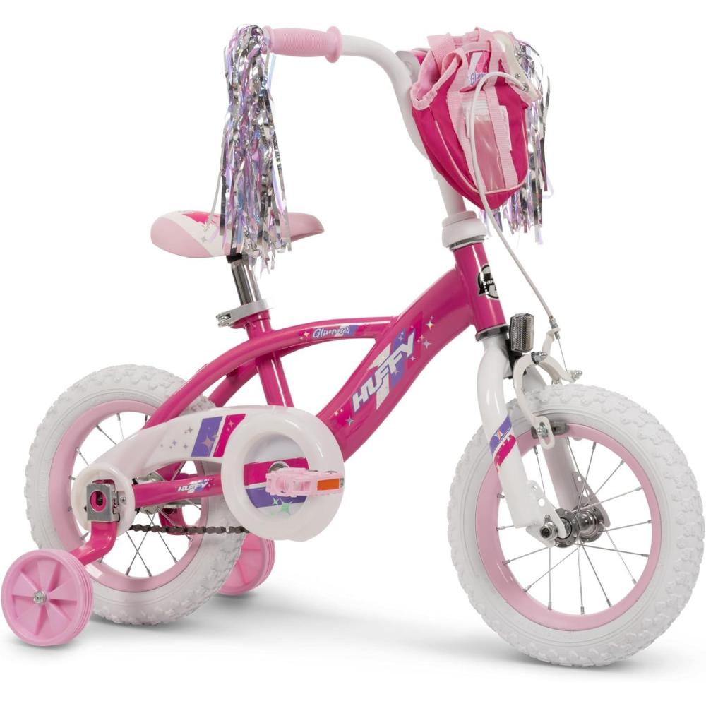 image:imageHuffy Kids 1216 Inch Bikes Multiple Color Options Available Ideal for Ages 3 Years Old EZ Build Assembly Removable Training Wheels Chain Guard for Safety Fun and Playful DesignsPink