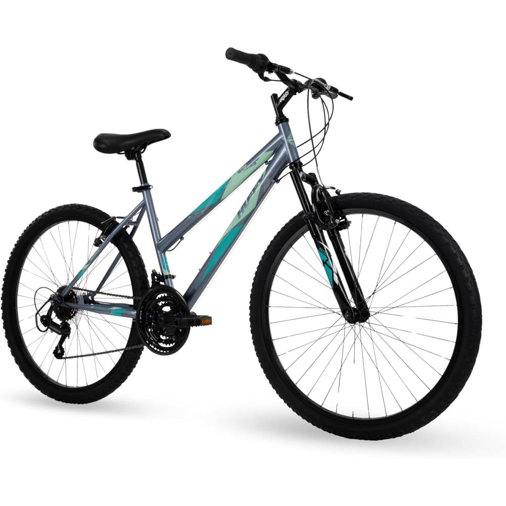 image:imageHuffy Stone Mountain Bike for Men and Women 202426 6Speed 20 or 21Speed Front or Dual Suspension Varies Multiple Colors Adjustable Saddle Shimano Equipped AllTerrain TiresSilver Gloss