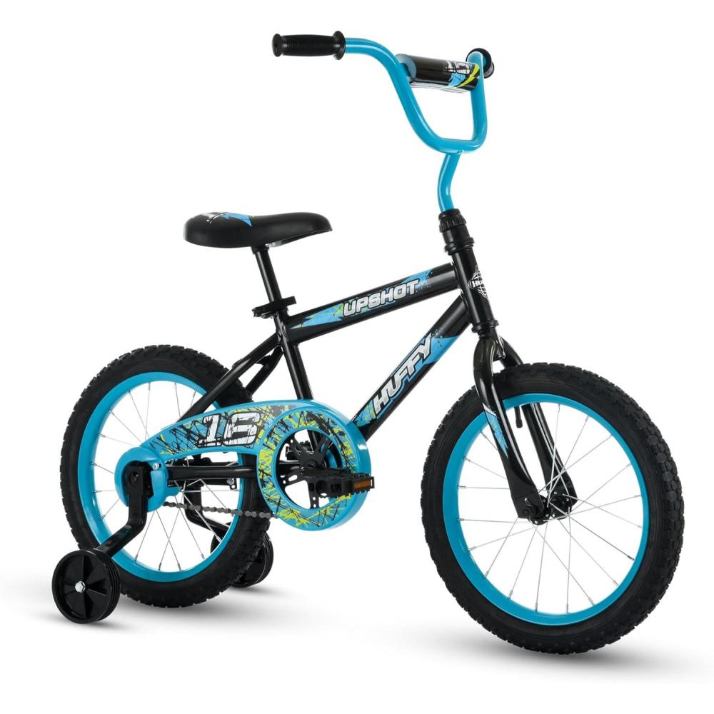 image:imageHuffy Upshot 121620 Inch Boys Bike for Kids Multiple Color Options Available Removable Training Wheels BMX Design Designed for Growth Durable Construction EZ Build AssemblyBlack