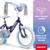 image:imageHuffy Disney Girls Bikes 1216 Inch Sizes Ages 3 Years Old Disney Princess Minnie Mouse Frozen Bicycles Characters Removable Training Wheels Streamers Easy Assembly Durable SafeIndigo Purple  Frozen