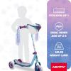 image:imageHuffy Toddler 3Wheel Scooter for Kids Multiple Colors amp Licensed Character Graphics Ages 3 Durable Steel Frame Wide NonSlip Deck Stable LeantoSteer Design LightUp Options GirlsBoysFrozen  BluePurple