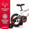 image:imageHuffy Upshot 121620 Inch Boys Bike for Kids Multiple Color Options Available Removable Training Wheels BMX Design Designed for Growth Durable Construction EZ Build AssemblyWhite