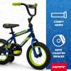 image:imageHuffy Upshot 121620 Inch Boys Bike for Kids Multiple Color Options Available Removable Training Wheels BMX Design Designed for Growth Durable Construction EZ Build AssemblyBlue