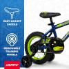 image:imageHuffy Upshot 121620 Inch Boys Bike for Kids Multiple Color Options Available Removable Training Wheels BMX Design Designed for Growth Durable Construction EZ Build AssemblyBlue