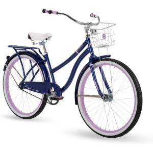 image:imageHuffy Cruiser Bike Fairmont or Woodhaven Model 202426 Inch Sizes Perfect for Casual Rides Ergonomic Design Rear Rack and Basket on Woodhaven Model Simple Coaster Brakes Multiple Color OptionsWoodhvaen  Midnight Purple