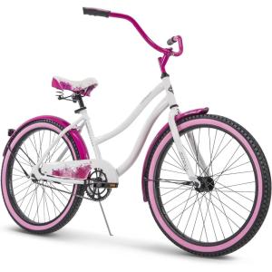 image:imageHuffy Cruiser Bike Fairmont or Woodhaven Model 202426 Inch Sizes Perfect for Casual Rides Ergonomic Design Rear Rack and Basket on Woodhaven Model Simple Coaster Brakes Multiple Color OptionsFairmont  Gloss White