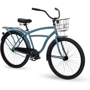 image:imageHuffy Cruiser Bike Fairmont or Woodhaven Model 202426 Inch Sizes Perfect for Casual Rides Ergonomic Design Rear Rack and Basket on Woodhaven Model Simple Coaster Brakes Multiple Color OptionsWoodhaven  Blue Gloss