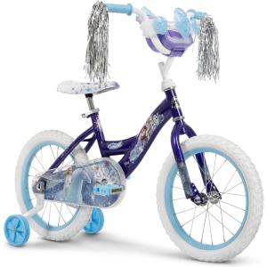 image:imageHuffy Disney Girls Bikes 1216 Inch Sizes Ages 3 Years Old Disney Princess Minnie Mouse Frozen Bicycles Characters Removable Training Wheels Streamers Easy Assembly Durable SafeIndigo Purple  Frozen