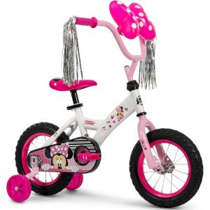 image:imageHuffy Disney Girls Bikes 1216 Inch Sizes Ages 3 Years Old Disney Princess Minnie Mouse Frozen Bicycles Characters Removable Training Wheels Streamers Easy Assembly Durable SafeGloss Sparkly Snow  Minnie Mouse