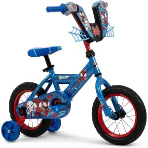 image:imageHuffy Disney and Marvel 1216 Inch Boys Bike for Kids Multiple Color Options and Designs Available Ideal for Ages 3 Years Old Removable Training Wheels Adjustable Seat Simple Coaster BrakeBlue  Spidey and His Amazing Friends