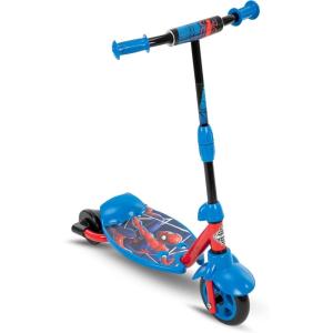 image:imageHuffy Toddler 3Wheel Scooter for Kids Multiple Colors amp Licensed Character Graphics Ages 3 Durable Steel Frame Wide NonSlip Deck Stable LeantoSteer Design LightUp Options GirlsBoysSpiderMan  Blue