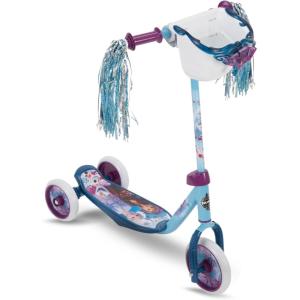 image:imageHuffy Toddler 3Wheel Scooter for Kids Multiple Colors amp Licensed Character Graphics Ages 3 Durable Steel Frame Wide NonSlip Deck Stable LeantoSteer Design LightUp Options GirlsBoysFrozen  BluePurple