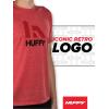 image:imageHuffy Retro Logo TShirt  Red Graphic Tee for Adults 6040 CottonPoly Blend Front Screenprint TearAway Tag Unisex FitRed