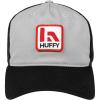 image:imageHuffy Hat  Vintage 196170s Logo Cotton Dad HatTrucker Hat Adjustable Buckle Snapback Closure One Size Fits MostBlack