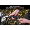image:imageBuzz LockOn Bike Handlebar Grips for eBikes 130mm Comfort Rubber Grips with Dual Lock Rings Easy Install Handlebar Grips with End Plugs and Tool Included Black