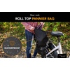 image:imageBuzz Rear Rack Pannier Bag for eBike Rack Waterproof Expandable Bike Cargo Bag with RollTop Closure Reflective Commuter Storage with Shoulder Strap for Gear and Groceries Black