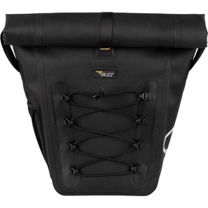 image:imageBuzz Rear Rack Pannier Bag for eBike Rack Waterproof Expandable Bike Cargo Bag with RollTop Closure Reflective Commuter Storage with Shoulder Strap for Gear and Groceries Black