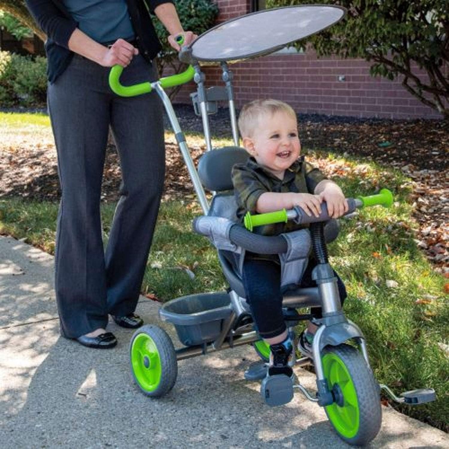 image:imageHuffy Malm 4in1 Toddler Push Bike Trike for Kids Learning Tricycle for Toddlers Adjustable Push Handle Grows with Your Kid Multiple Options and Colors Available Removable Canopy Storage Bin