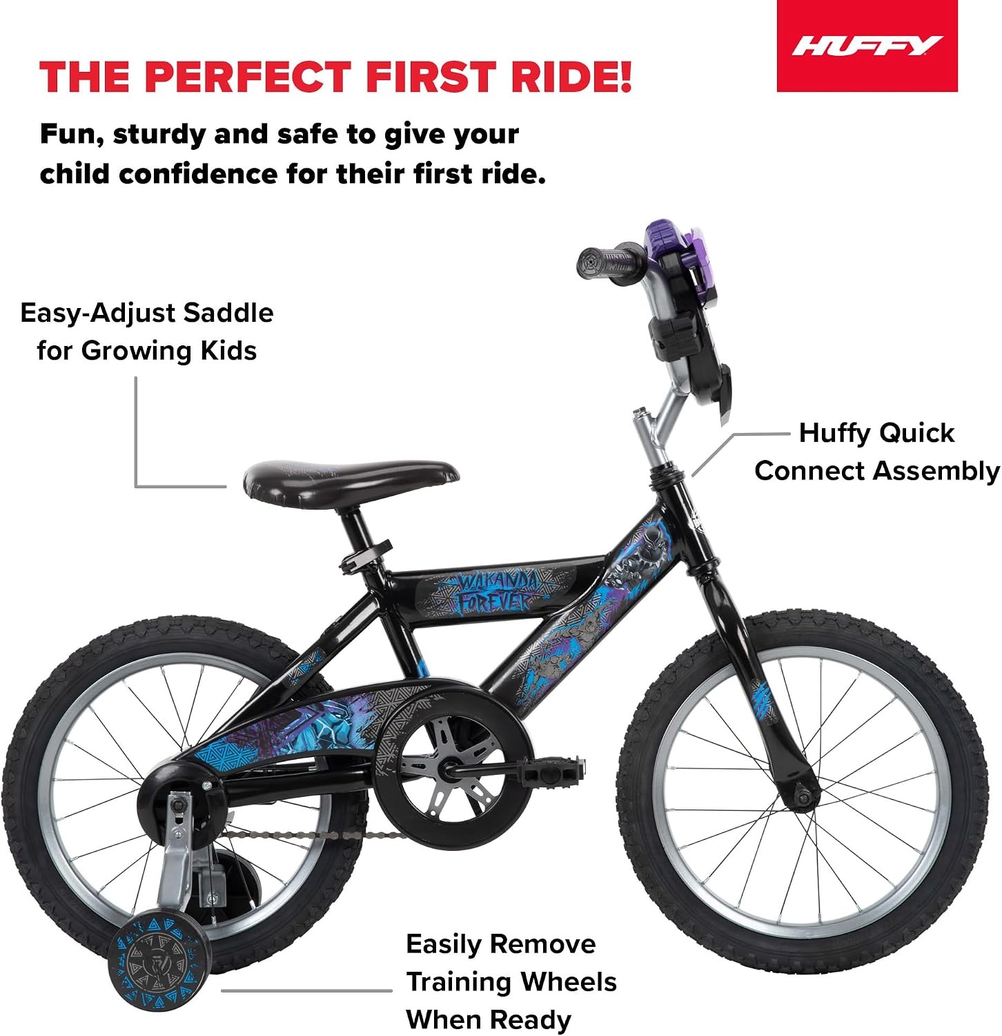 image:imageHuffy Marvel and Disney Bikes for Boys 1216 Ideas for Ages 36 Years Old Removeable Training Wheels Included Multiple Color Options Available Adjustable Seat