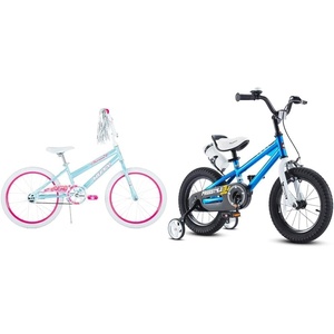 image:imageHuffy Illuminate 20 Girls Bike with Kickstand Light Blue amp Royalbaby Kids Bike Boys Girls Freestyle BMX Bicycle with Training Wheels Kickstand Gifts for Children Bikes 16 Inch Blue